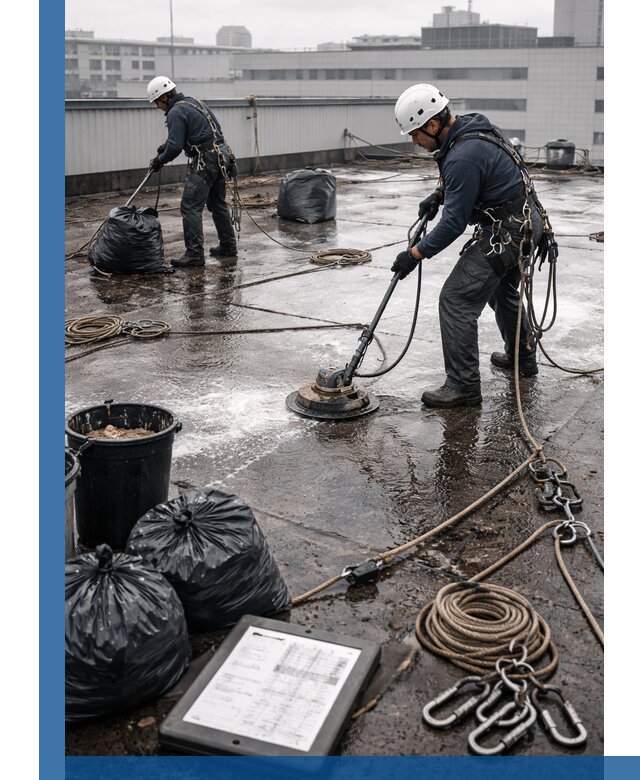 Плановая очистка кровли по графику в Новокубанске для безопасности