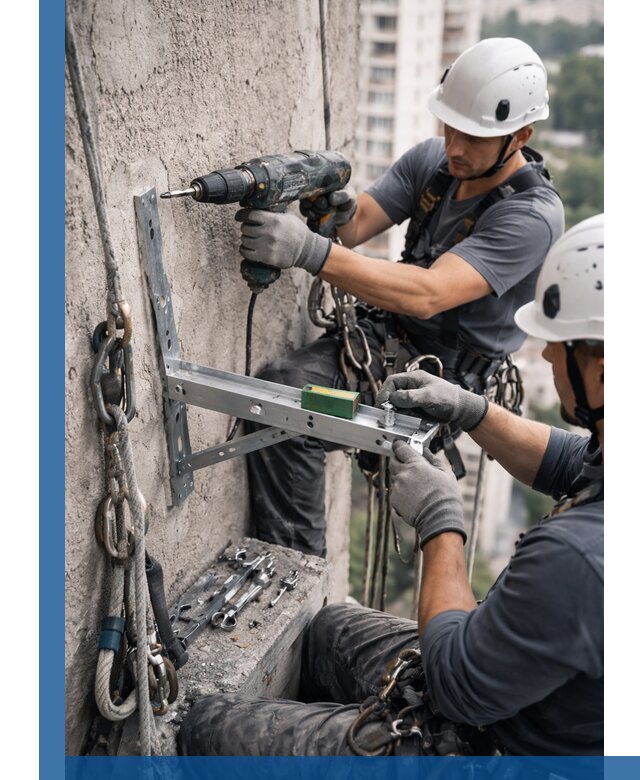 Установка кронштейнов кондиционера и крепежа в Новокубанске