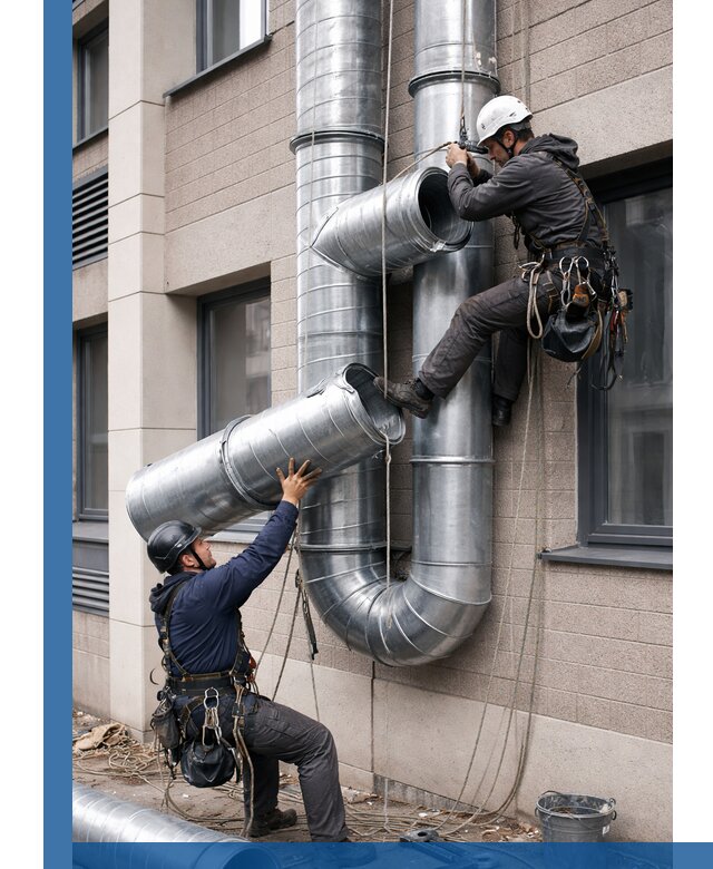 Монтаж фасадных воздуховодов в Новокубанске с герметизацией и крепежом