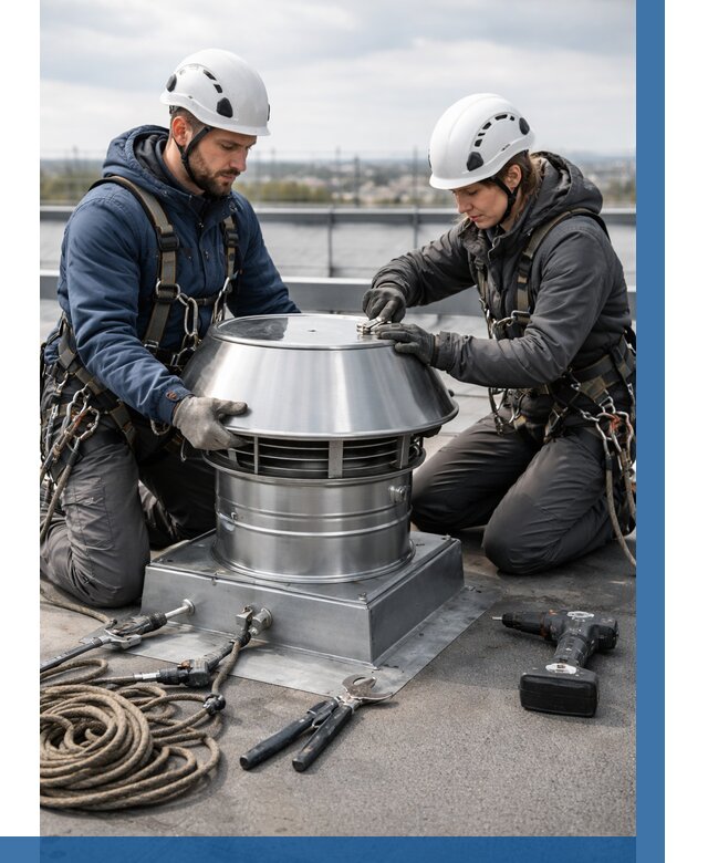 Установка дефлекторов на кровле в Новокубанске от 4679 р. | ВЫСОТНИК-Нкб