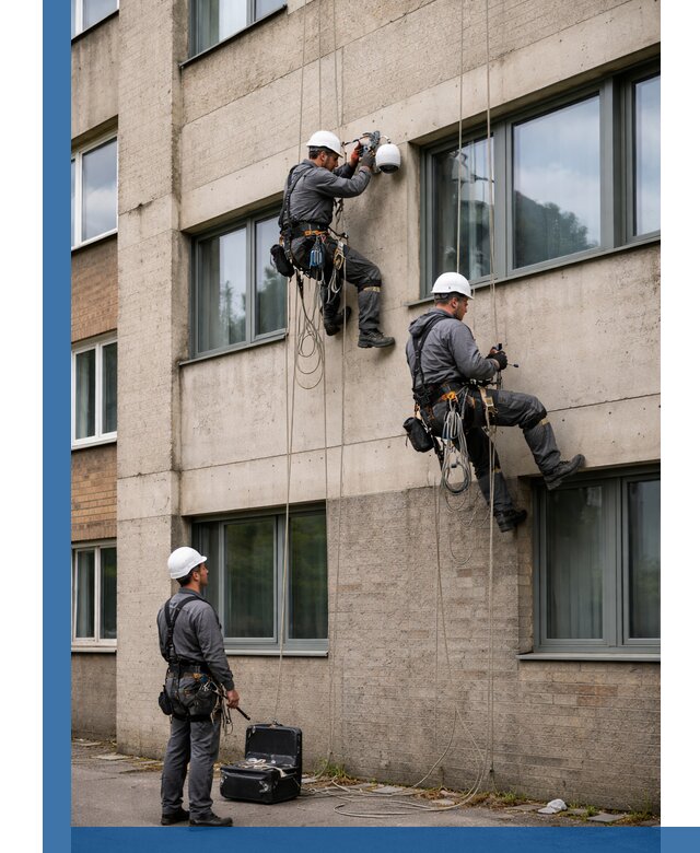 Монтаж фасадных камер видеонаблюдения в Новокубанске под ключ