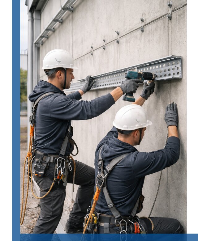 Монтаж кабельных лотков на фасаде зданий в Новокубанске с гарантией