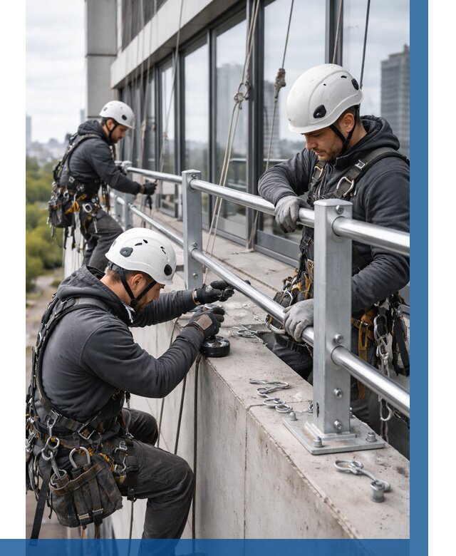 Монтаж ограждений на высоте в Новокубанске, от 1248 р. | ВЫСОТНИК-Нкб