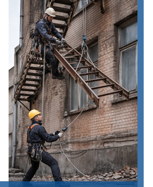 Демонтаж пожарной лестницы в Новокубанске от 12478 р. | ВЫСОТНИК-Нкб
