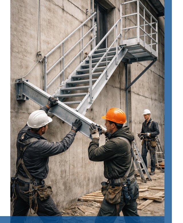 Монтаж металлических лестниц в Новокубанске от 15597 р. | ВЫСОТНИК-Нкб