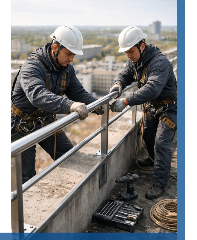 Монтаж перил на высоте в Новокубанске от 2600 р. | ВЫСОТНИК-Нкб