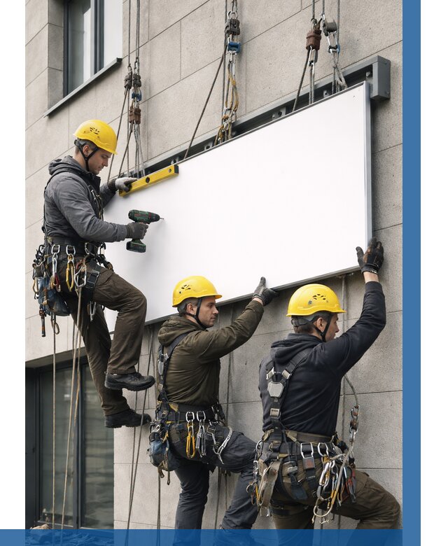 Монтаж рекламной вывески в Новокубанске от 8318 р. | ВЫСОТНИК-Нкб