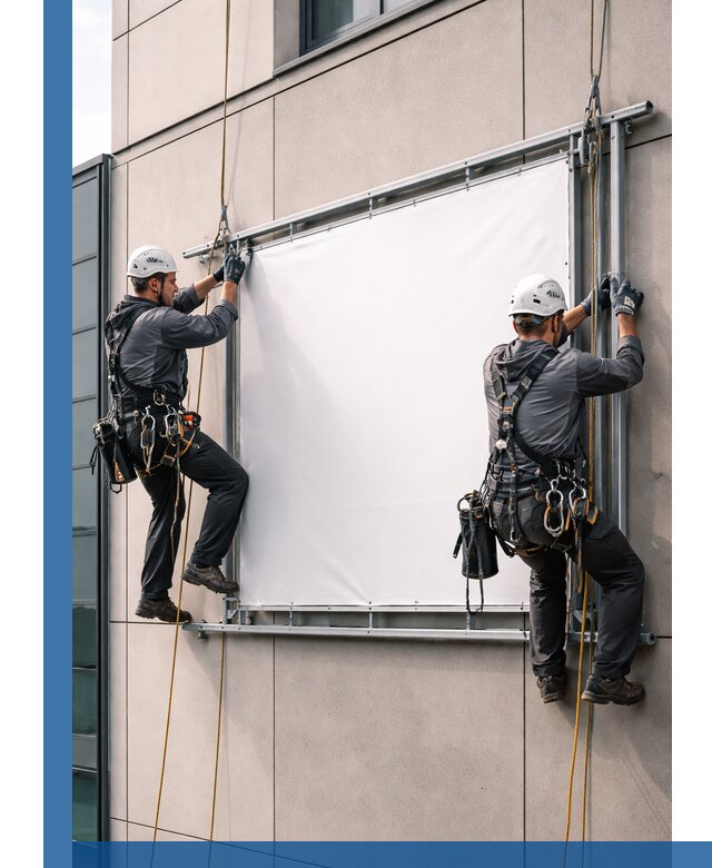Монтаж наружной рекламной вывески в Новокубанске под ключ