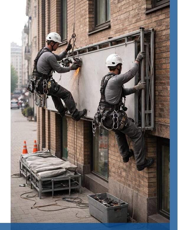 Демонтаж рекламной вывески в Новокубанске от 6759 р. | ВЫСОТНИК-Нкб