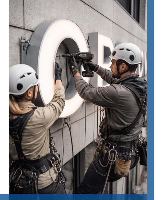 Монтаж световых букв в Новокубанске от 3119 р. под ключ ВЫСОТНИК-Нкб