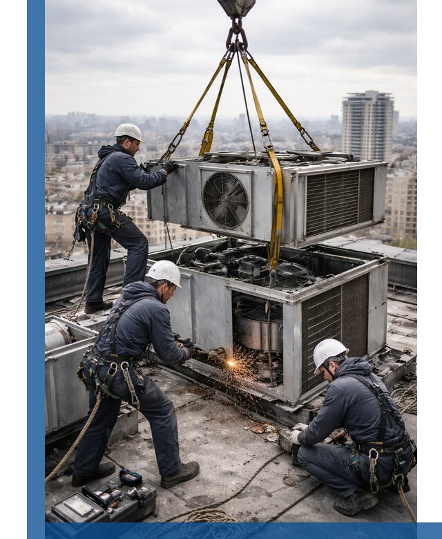 Демонтаж крышной установки в Новокубанске любой сложности