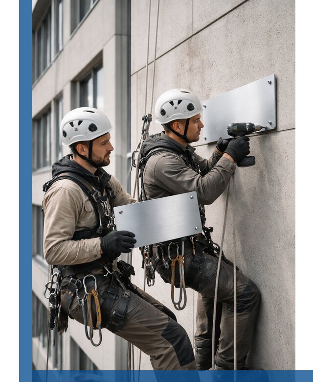 Монтаж табличек и указателей в Новокубанске для зданий и сооружений