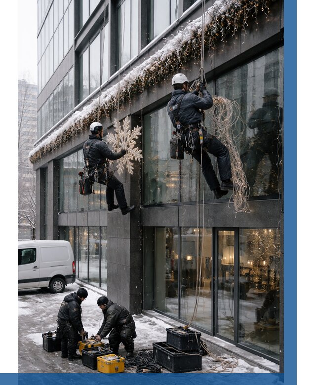 Демонтаж новогоднего оформления в Новокубанске от 5719 р. | ВЫСОТНИК-Нкб