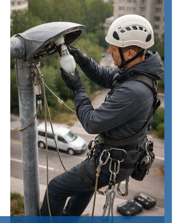 Замена ламп на высоте в Новокубанске от 2600 р. | ВЫСОТНИК-Нкб