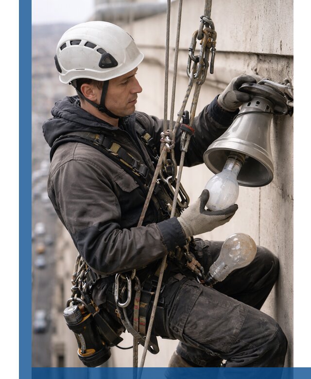 Замена ламп на высоте в Новокубанске профессионально и быстро