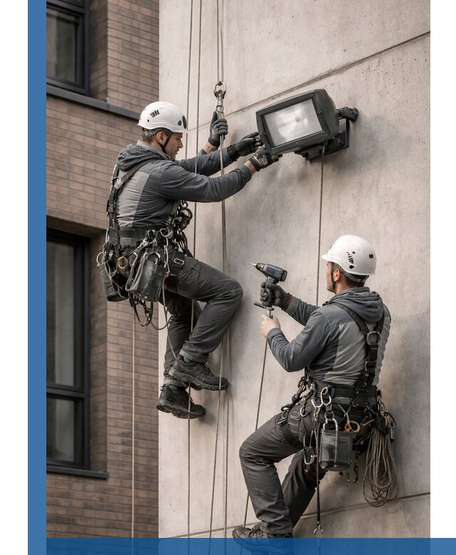 Профессиональный монтаж фасадных прожекторов в Новокубанске под ключ