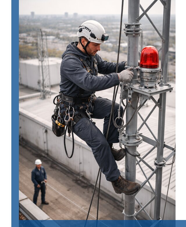 Монтаж заградительных огней и обслуживание объектов в Новокубанске