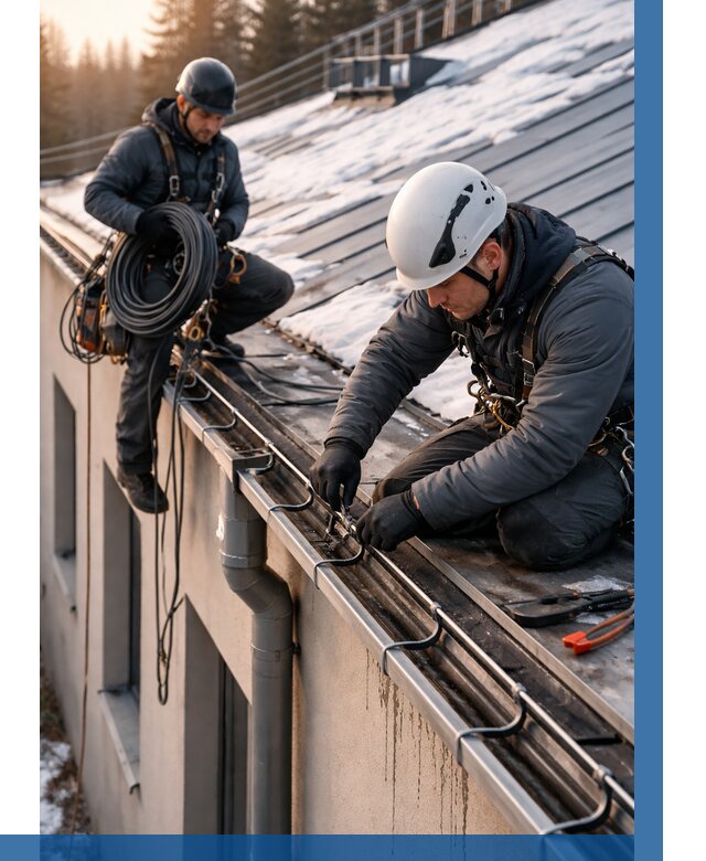 Монтаж греющего кабеля на кровле в Новокубанске от 468 р. | ВЫСОТНИК-Нкб