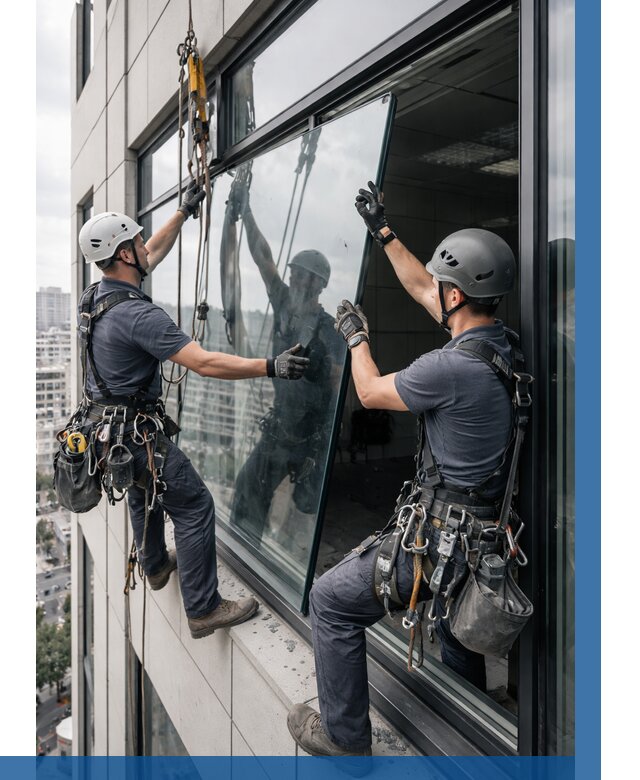 Замена стеклопакетов на высоте в Новокубанске от 5719 р. | ВЫСОТНИК-Нкб