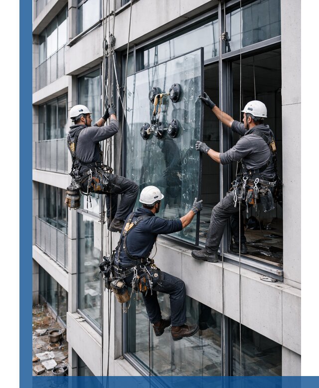 Фасадное остекление и монтаж витражей зданий в Новокубанске под ключ