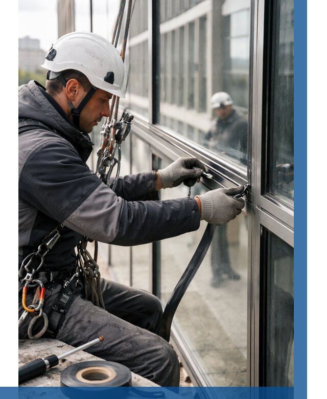 Ремонт витражных конструкций в Новокубанске от 3639 р. | ВЫСОТНИК-Нкб