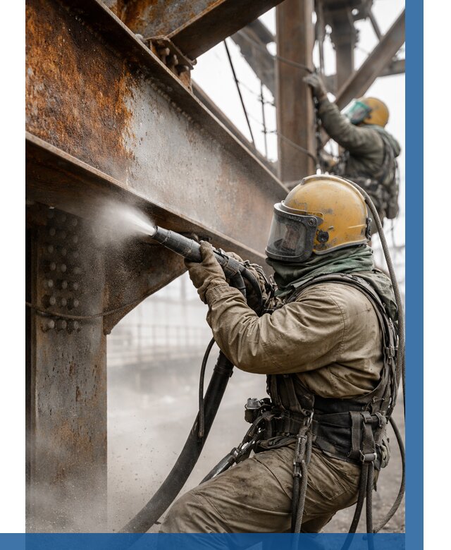 Пескоструйная очистка металлоконструкций в Новокубанске по 624 р. ВЫСОТНИК-Нкб