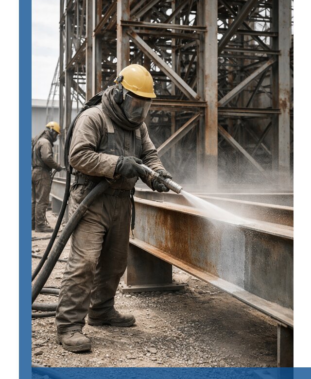 Пескоструйная очистка металлоконструкций в Новокубанске промышленная