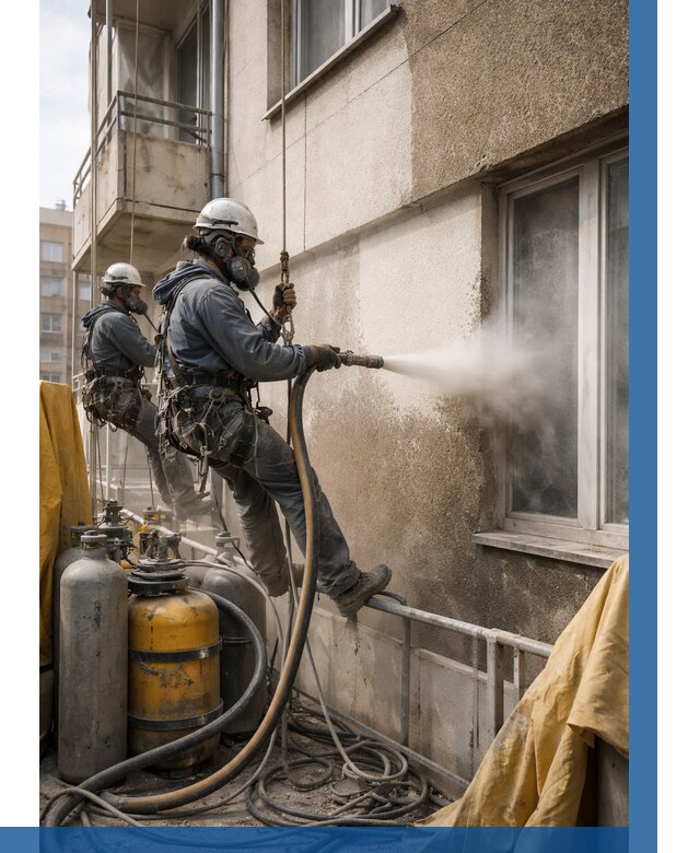 Пескоструйная очистка фасада в Новокубанске от 676 р. | ВЫСОТНИК-Нкб