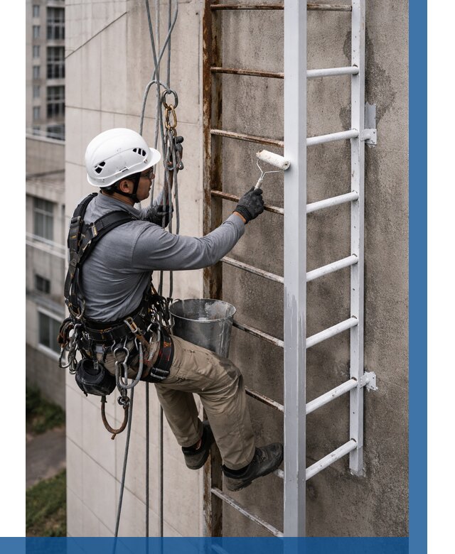 Покраска пожарных лестниц в Новокубанске от 4679 р. | ВЫСОТНИК-Нкб