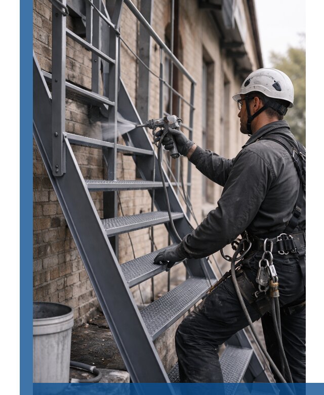 Покраска и антикоррозионная защита пожарных лестниц в Новокубанске