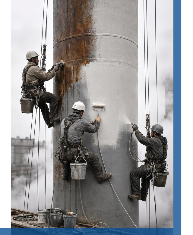 Покраска дымовых труб в Новокубанске от 8838 р. | ВЫСОТНИК-Нкб