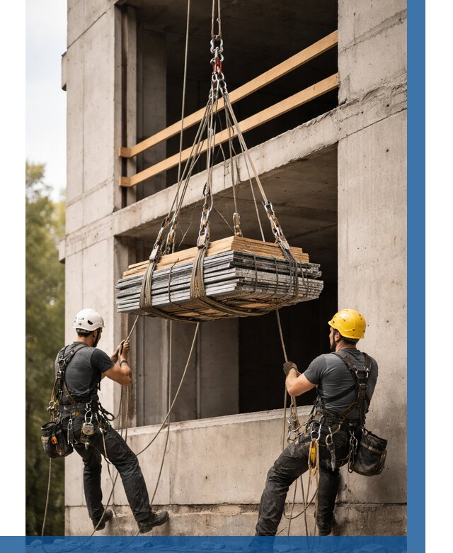 Подъем материала на этаж веревками в Новокубанске от 1560 р. | ВЫСОТНИК-Нкб