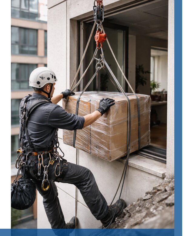 Подъем груза через окно в Новокубанске от 4679 р. | ВЫСОТНИК-Нкб