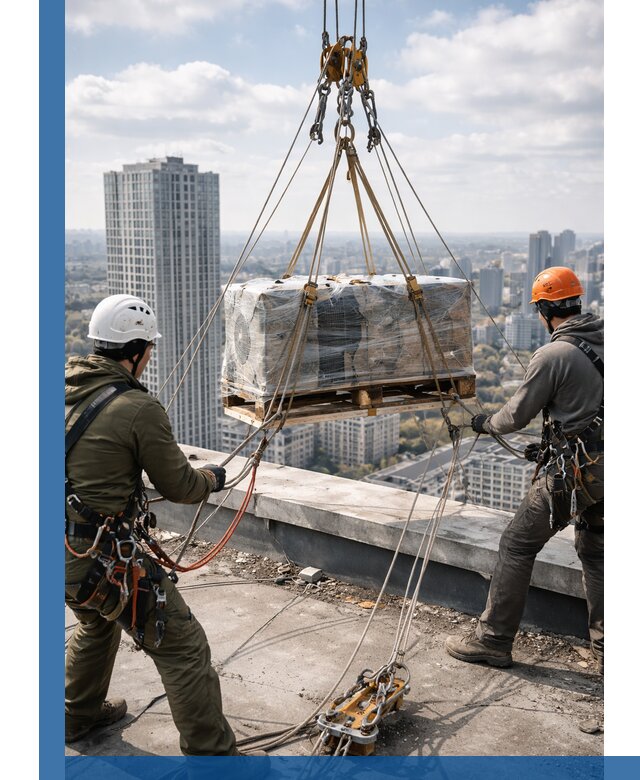 Подъем и монтаж крупногабаритных грузов на крышу в Новокубанске