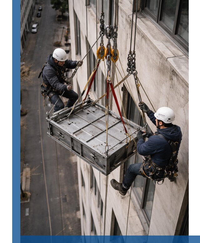 Спуск и подъем грузов по фасаду в Новокубанске для зданий