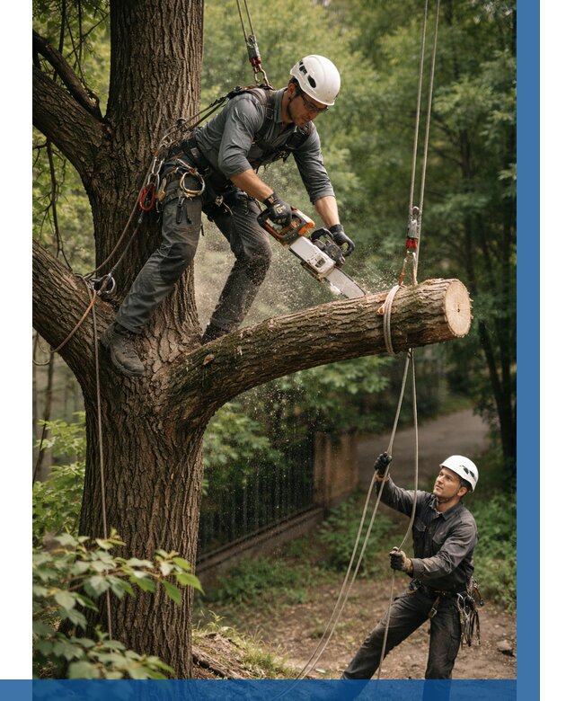 Спил деревьев альпинистами в Новокубанске от 8318 р. | ВЫСОТНИК-Нкб