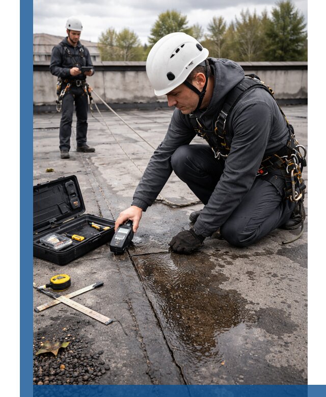 Обследование кровли на протечки и выявление дефектов в Новокубанске