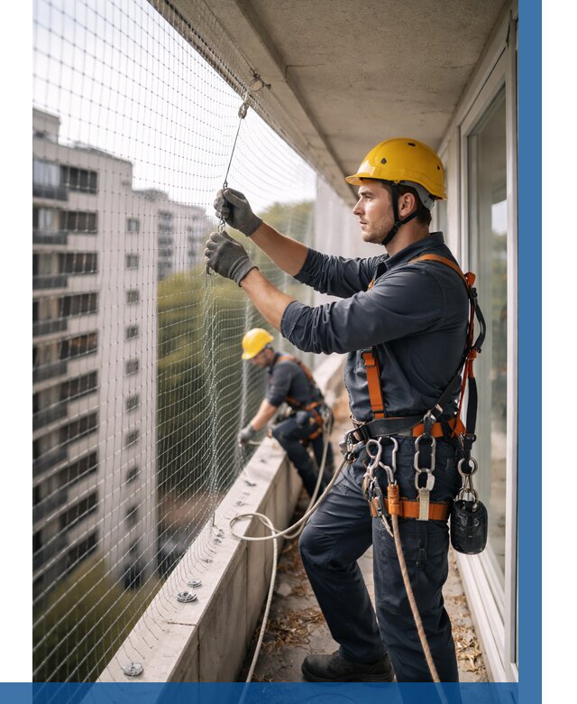 Монтаж сетки от птиц в Новокубанске от 4679 р. | ВЫСОТНИК-Нкб