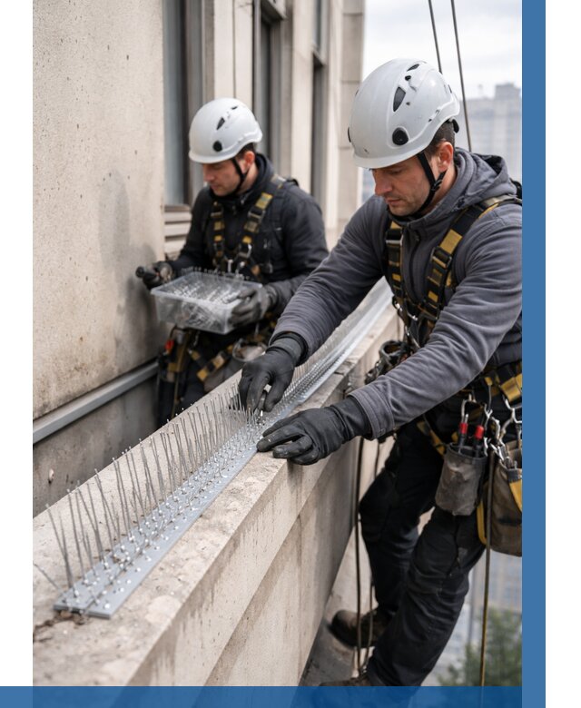 Установка шипов от птиц в Новокубанске от 884 р. | ВЫСОТНИК-Нкб